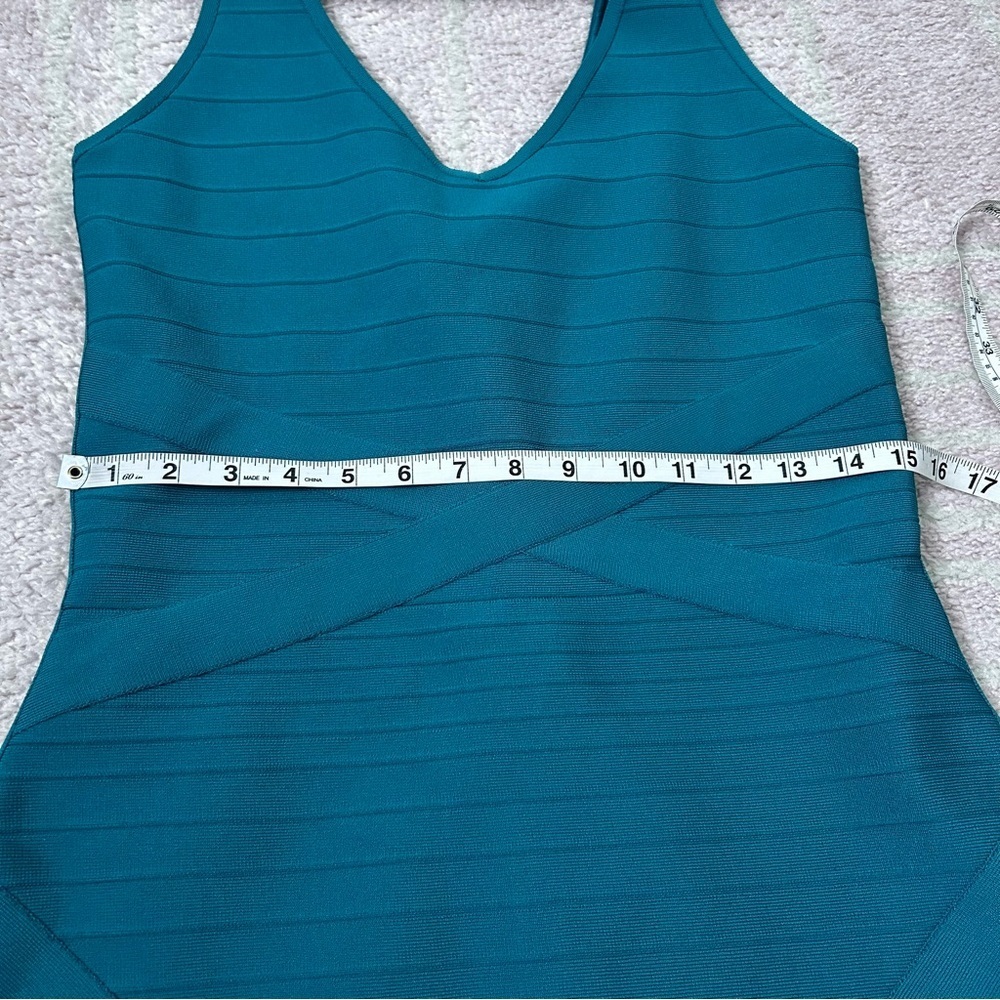 Dress the Population Teal Sleeveless Bandage Dress Bodycon Size Large - Picture 10 of 13